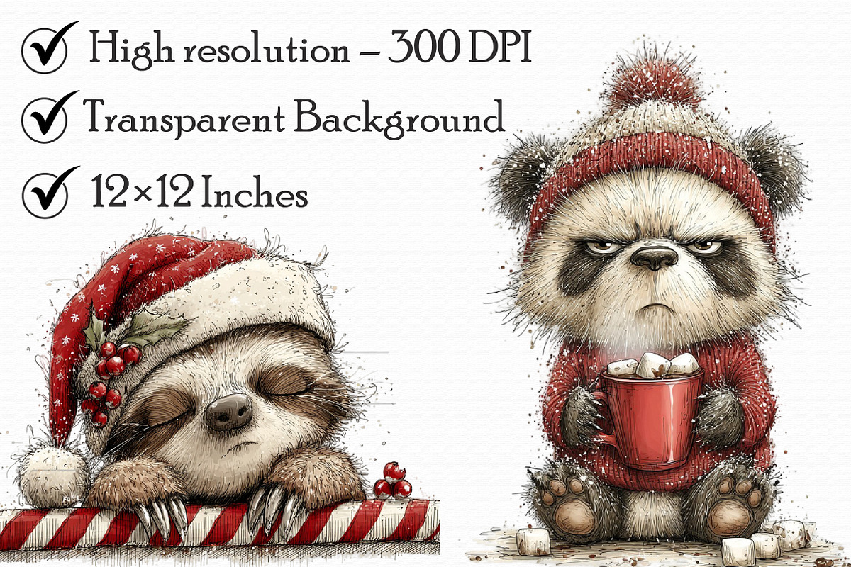 Whimsical Grumpy Christmas Animals, an Illustration by Libby Wishes (Photo 6 of 7)
