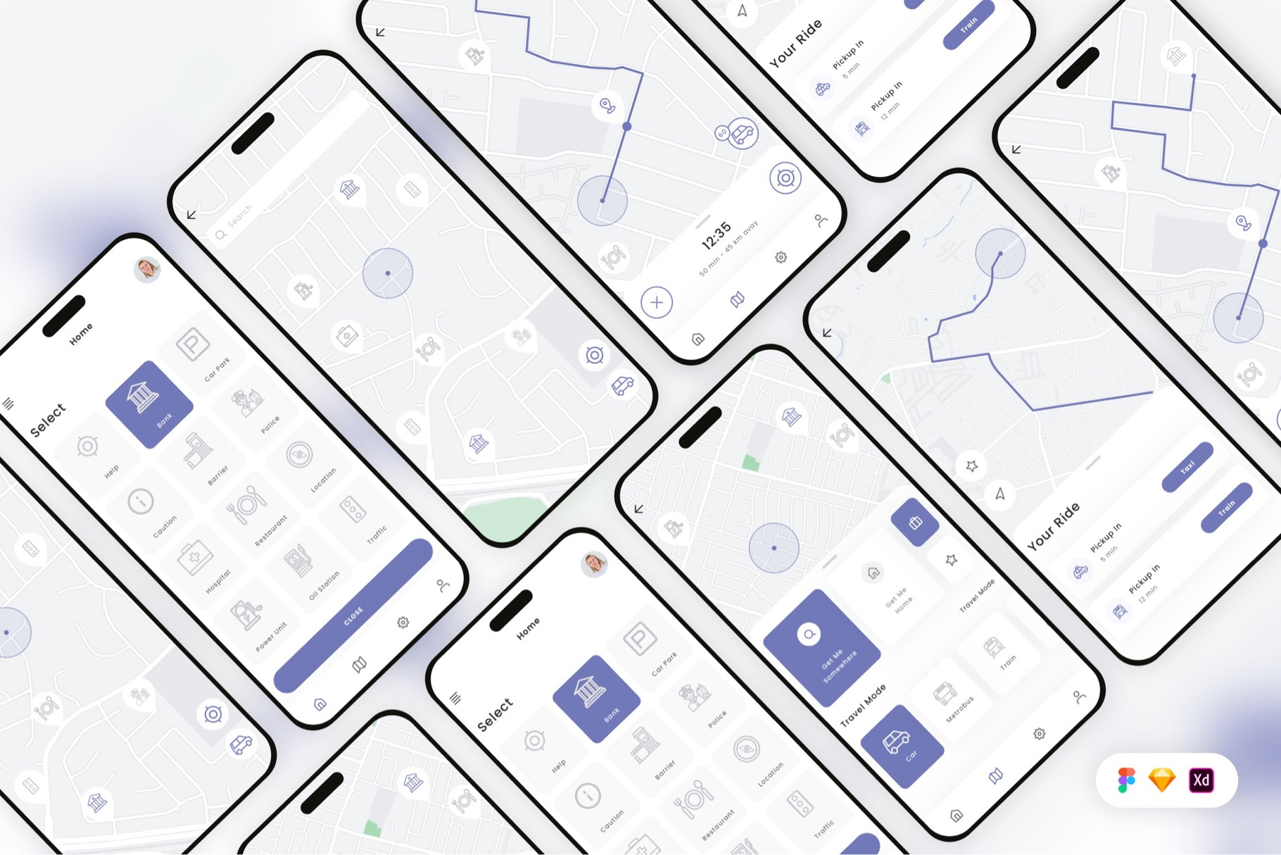 Navigation & Location Tracker App UI, an UI Kit Template by Betush