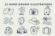 Travel Doodle Quote Set, an Object Illustration by OREHOVKA (Thumbnail 2 of 3)
