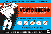 VectorHero | Pen & Ink Brushes, a Brush Add-On by RetroSupply Co. (Thumbnail 1 of 5)