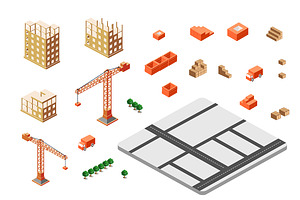 Isometric Construction Building