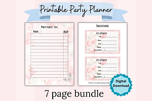 Pink Party Planner Printable PDF