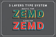 HUSTLE | vintage 5 layered font, a Sans Serif Font by great19 (Thumbnail 2 of 9)