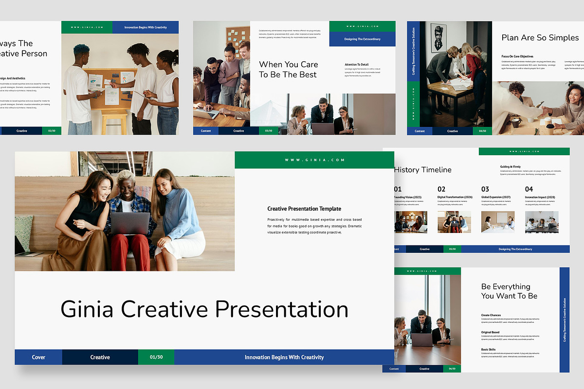Ginia : Creative Business Powerpoint, a Presentation Template by Punkl Camp (Photo 1 of 9)
