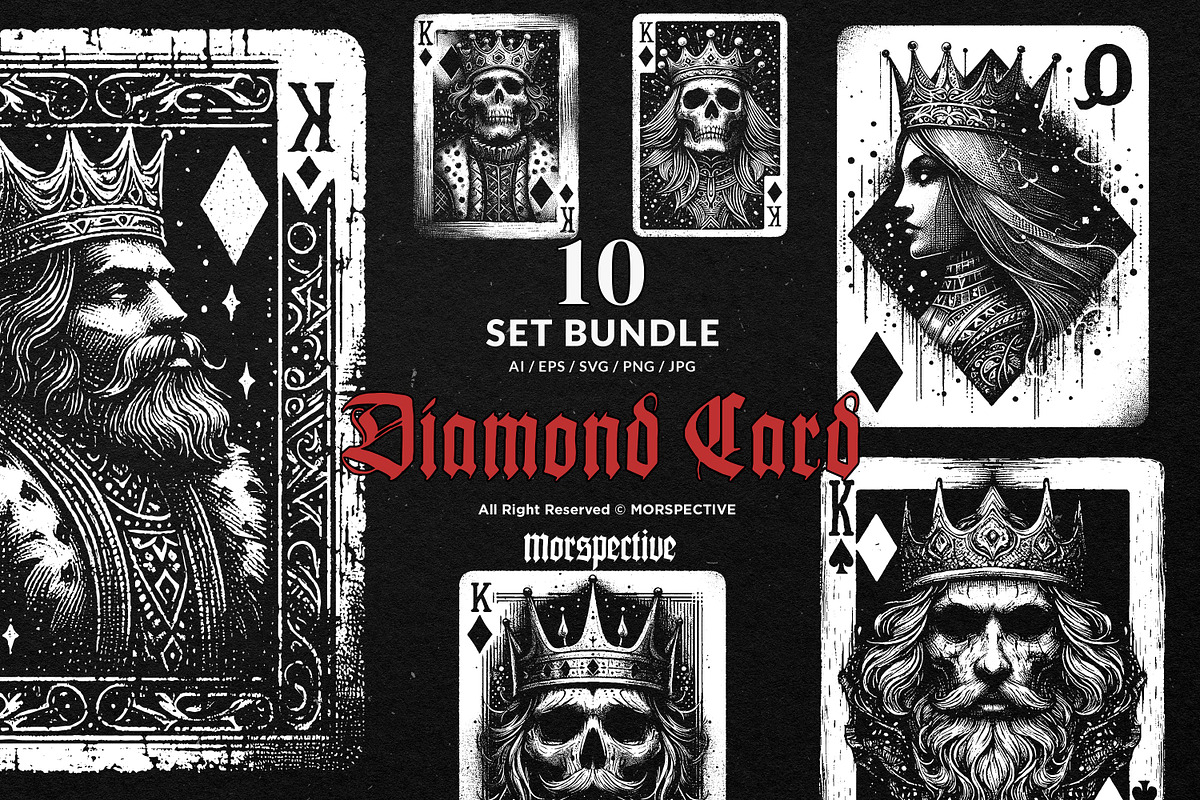 10 Bundle Dark Art Diamond Card King, an Illustration by Morspective (Photo 1 of 7)