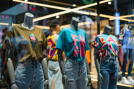 A row of mannequins dressed in trend, a Photo by Iftikhar Alam