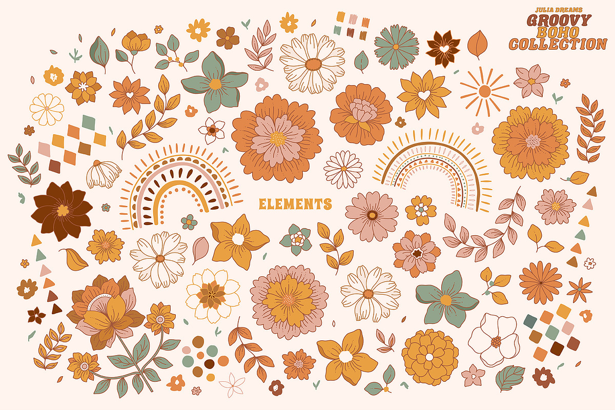 Groovy Boho Collection, a Texture Illustration by Julia Dreams (Photo 5 of 7)