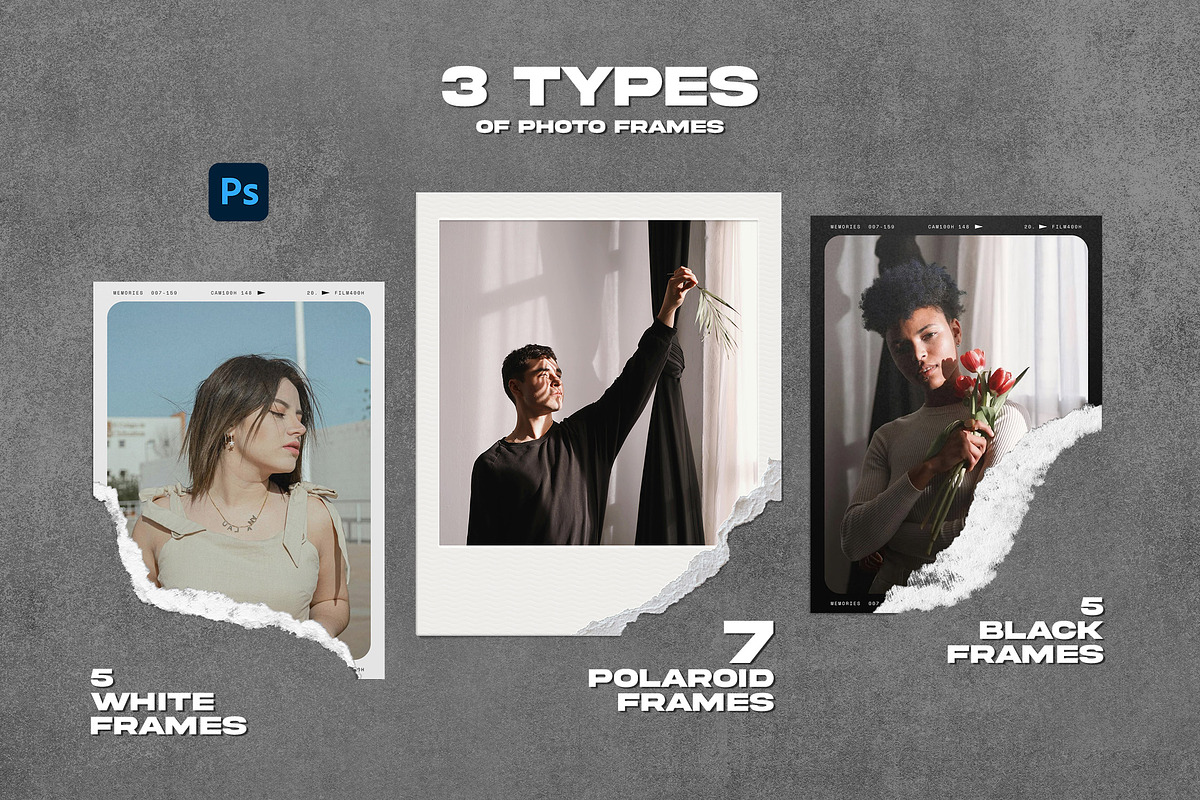 Polaroid Torn Photo Frames, a Product Mockup by Andrew Skoch Design (Photo 3 of 6)
