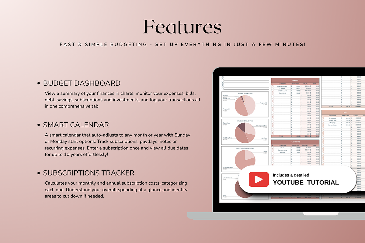 Standard Biweekly Budget - Neutral, a Templates & Theme by The Creative Plans co (Photo 3 of 10)