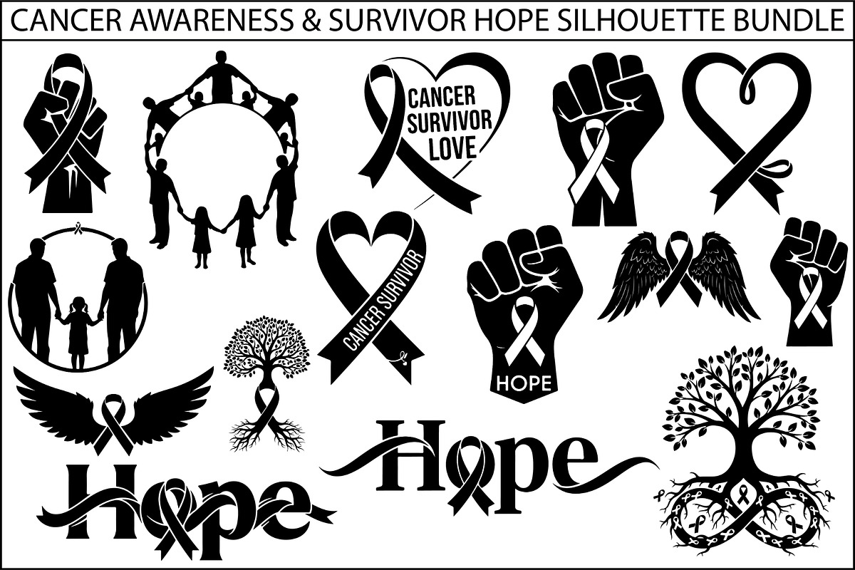 Cancer Awareness & Survivor Hope Set, a Healthcare Illustration by Designer_Momina (Photo 1 of 16)