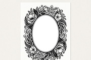 50 Elegant Floral Oval Mirror Frame, a Decorative Illustration by Amazin_art (Thumbnail 3 of 26)