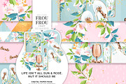 Summer Rose Gold Floral Paper Pack, a Pattern Graphic by Frou Fou Craft (Thumbnail 1 of 7)