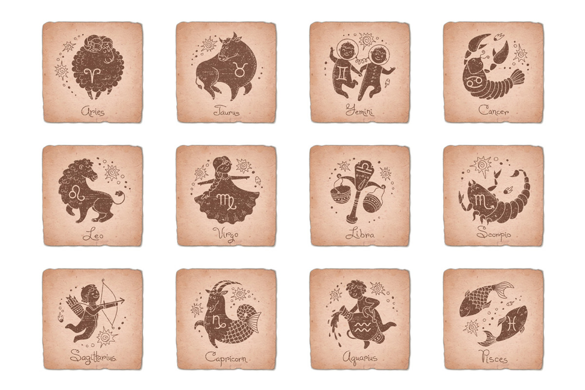 12 Zodiac Signs / 3 Design + Bonus, an Animal Illustration by Baksiabat (Photo 2 of 6)