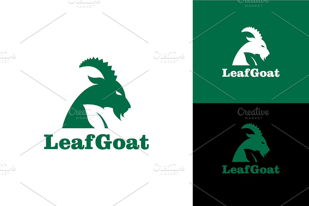 Leaf Goat Logo, a Branding & Logo Template by zaqilogo