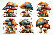 Watercolor Whimsical Mushroom Bundle, an Illustration by Creative Art (Thumbnail 5 of 10)