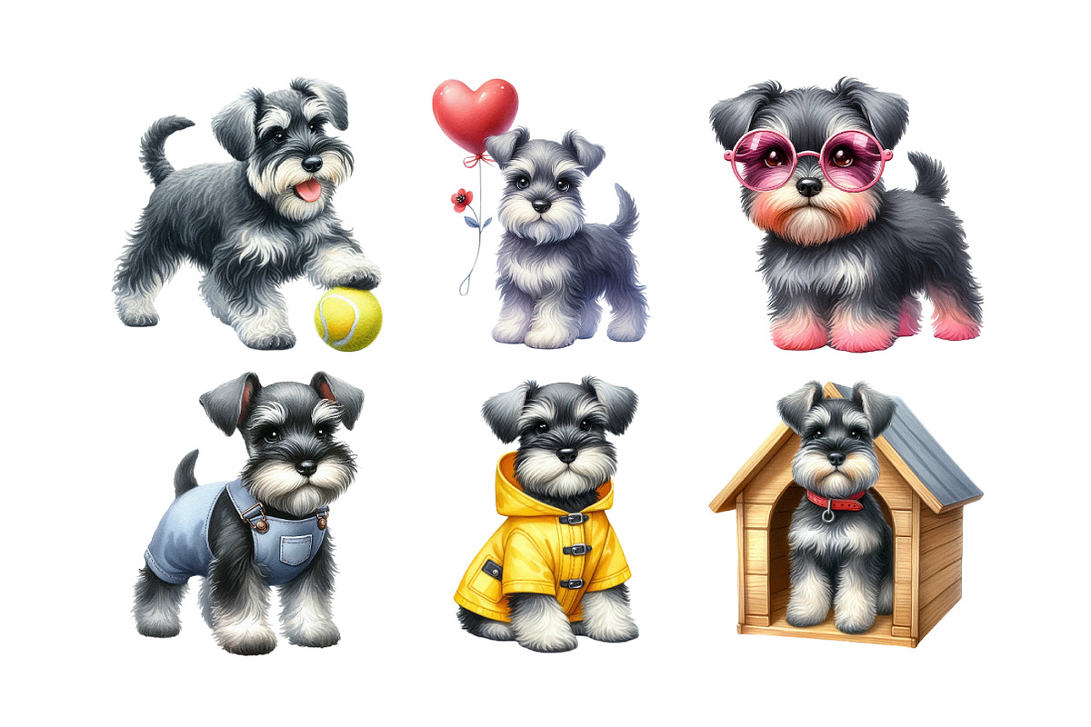 Miniature Schnauzer Dog Clipart, an Illustration by Daily.Designs (Photo 4 of 5)