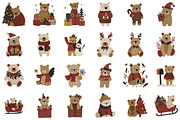 Watercolor Christmas Teddy Bear Clip, an Animal Illustration by Sublimation Artist (Thumbnail 2 of 6)