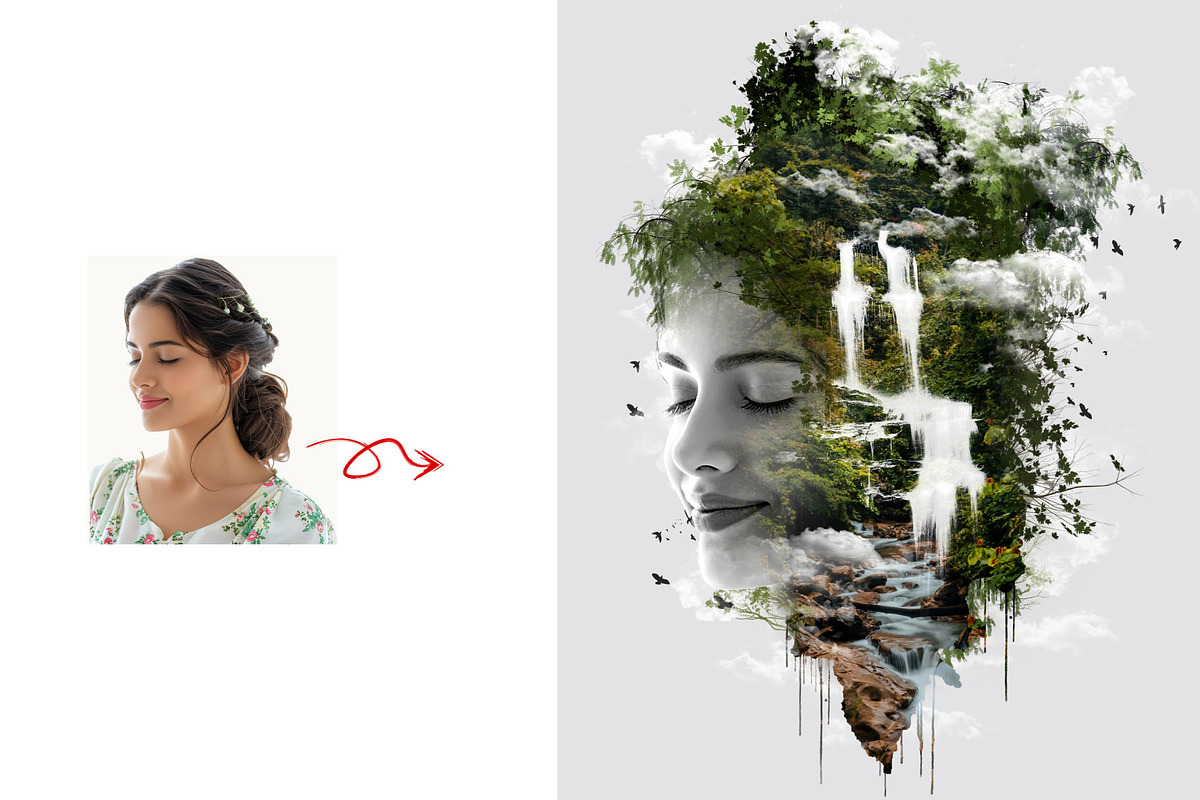 Surreal Double Exposure Photo Effect, a Brushes & More by MRI STUDIO (Photo 6 of 19)