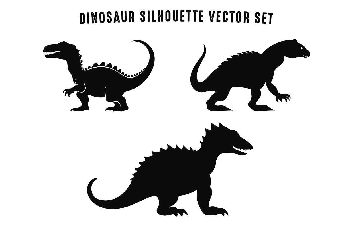 Dinosaurs SVG Silhouette Vector Set,, an Animal Illustration by Gfx Expert Team (Photo 2 of 3)