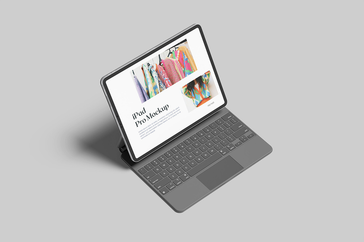 iPad Pro With Keyboard Mockup, an iPad Mockup by Graphiculon (Photo 5 of 11)