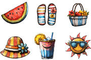 Whimsical Summer Clipart, an Illustration by Designking (Thumbnail 5 of 5)