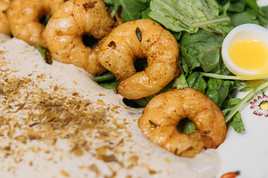 Healthy appetizer tasty salad meal prawn whipped, a Food & Drink Photo by Photo Drive Studio
