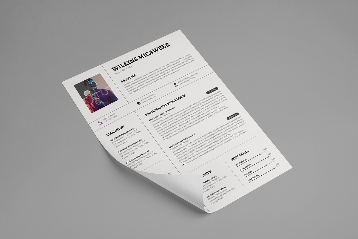Modern Resume & CV Cover Template, a Resume Template by PixelStudio (Photo 6 of 7)