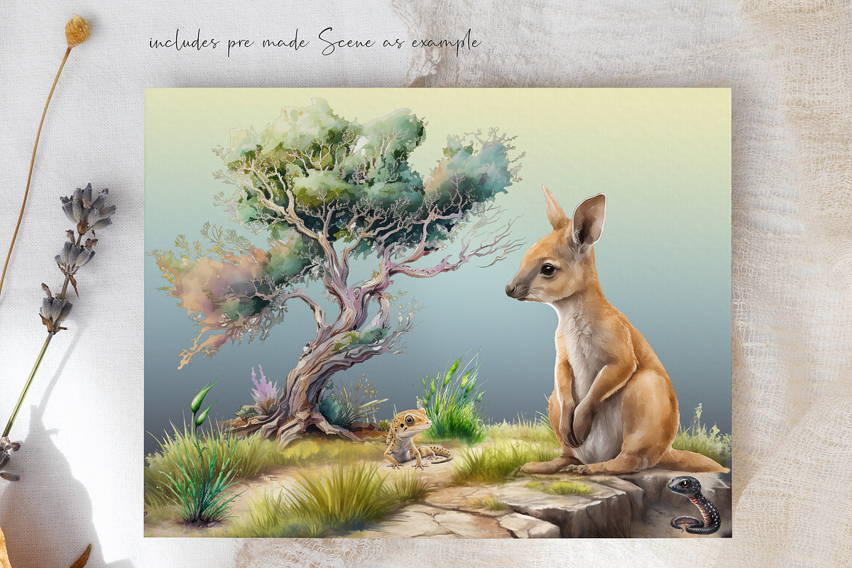 Australian Animals. Watercolor Set., an Animal Illustration by Dazzling Art Boutique (Photo 7 of 8)