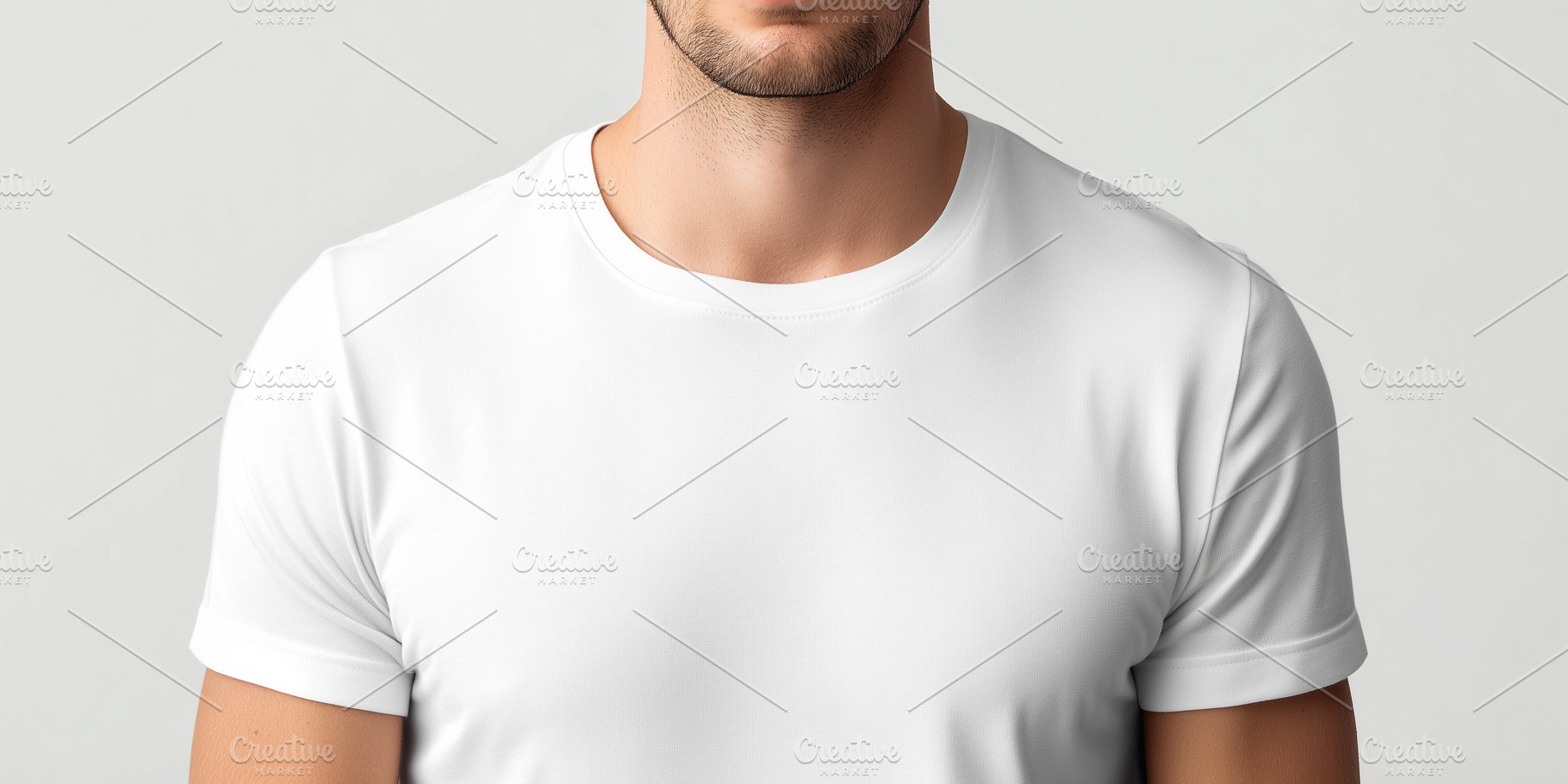 Man in white t-shirt mockup, a Beauty & Fashion Photo by MistyDay