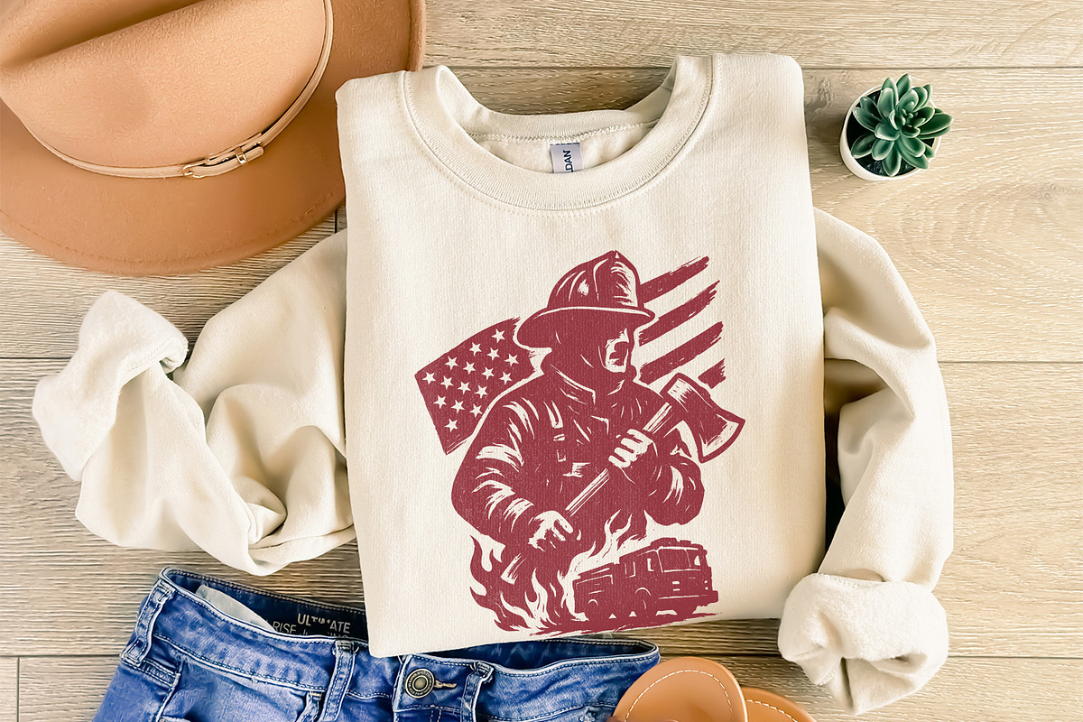 Firefighter PNG, American Flag, an Illustration by SharpMarketplace (Photo 8 of 9)
