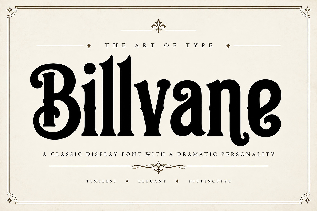 Billvane — Vintage Display Font, a Serif Font by Wow Magic (Photo 2 of 2)