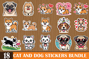 Cat and Dog Stickers Bundle, an Animal Illustration by protabsorkar11 (Thumbnail 1 of 4)