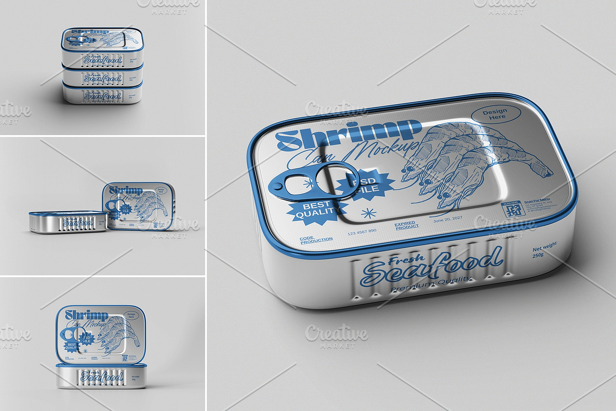 Shrimp Can Mockup, a Packaging Mockup by hokagata (Photo 1 of 5)