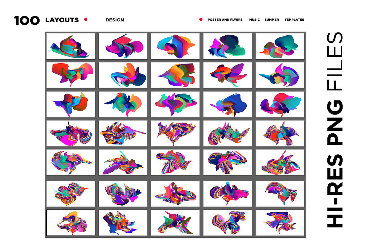 100 Colorful Stunning Abstract Fluid, a Background Graphic by singpentinkhappy (Photo 10 of 11)