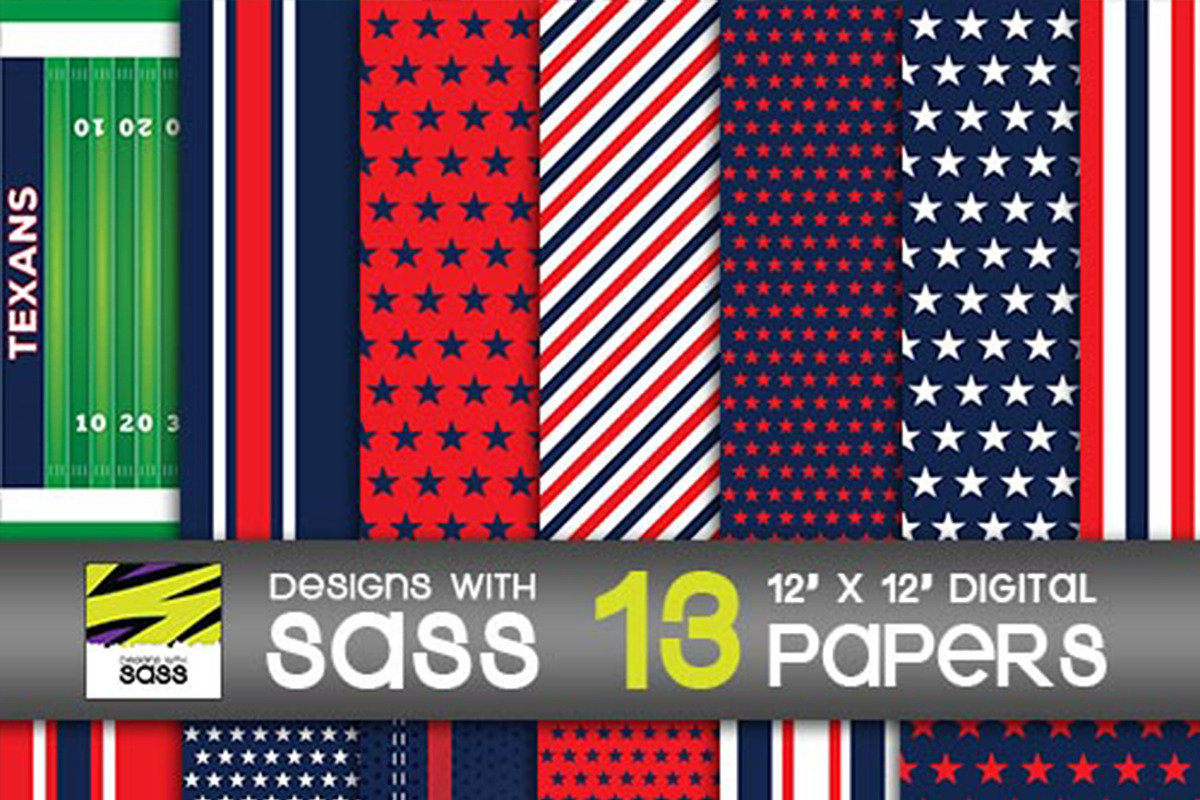 Texas Football, Digital Paper, a Pattern Graphic by Designs With Sass
