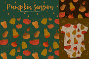 pumpkin watercolor pattern, a Pattern Graphic by watercolor kamill (Thumbnail 1 of 11)
