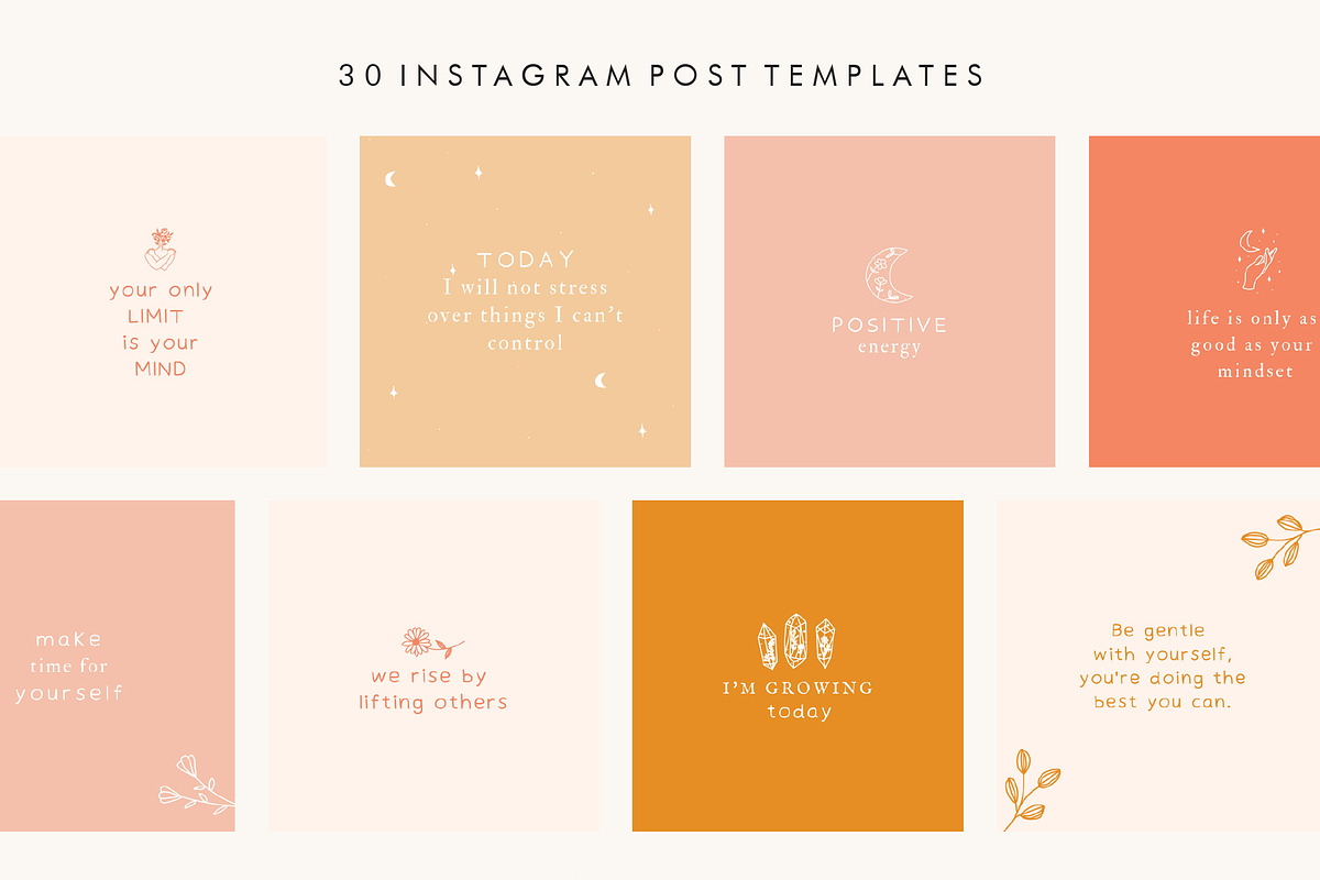 30 Instagram Post Templates in Canva, a Social Media Template by Irene Florentina Design (Photo 3 of 5)