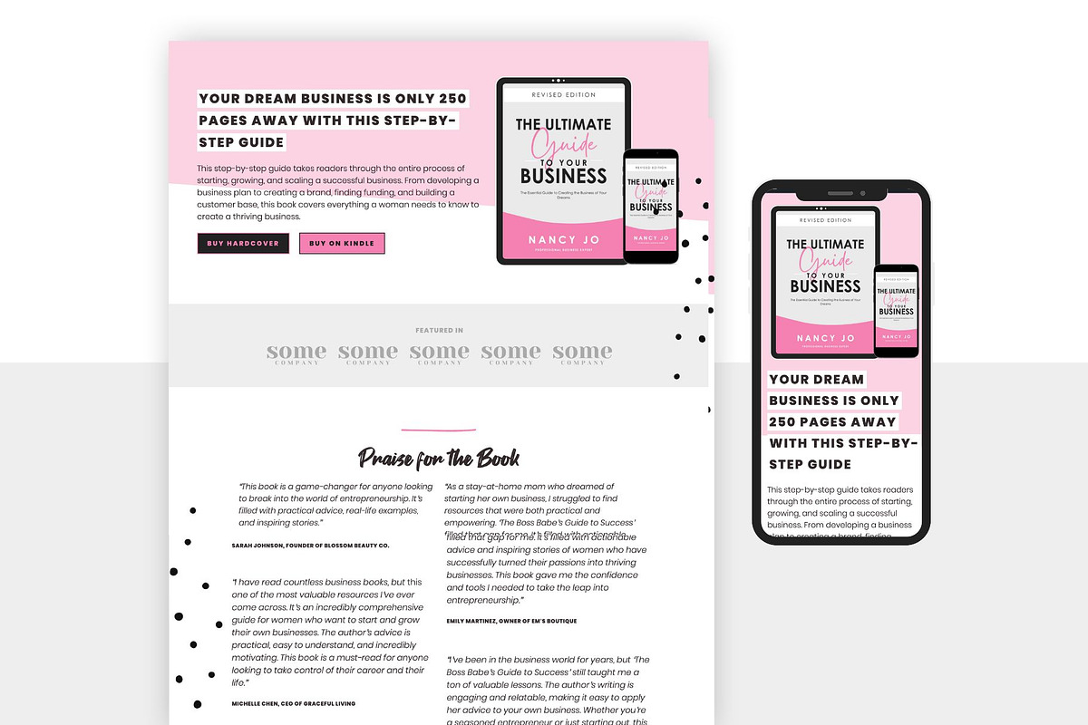 Pink Sales Funnel Templates Set, a WordPress Template by ltsdesigns (Photo 5 of 7)