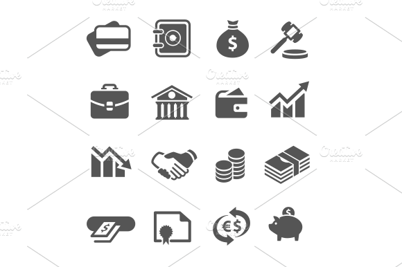 Financial Icons Set.