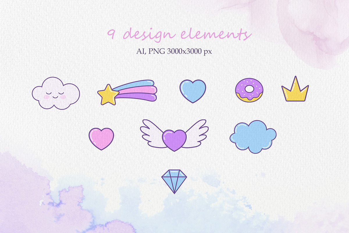 Cute unicorn collection, an Object Graphic by Holovei (Photo 4 of 5)