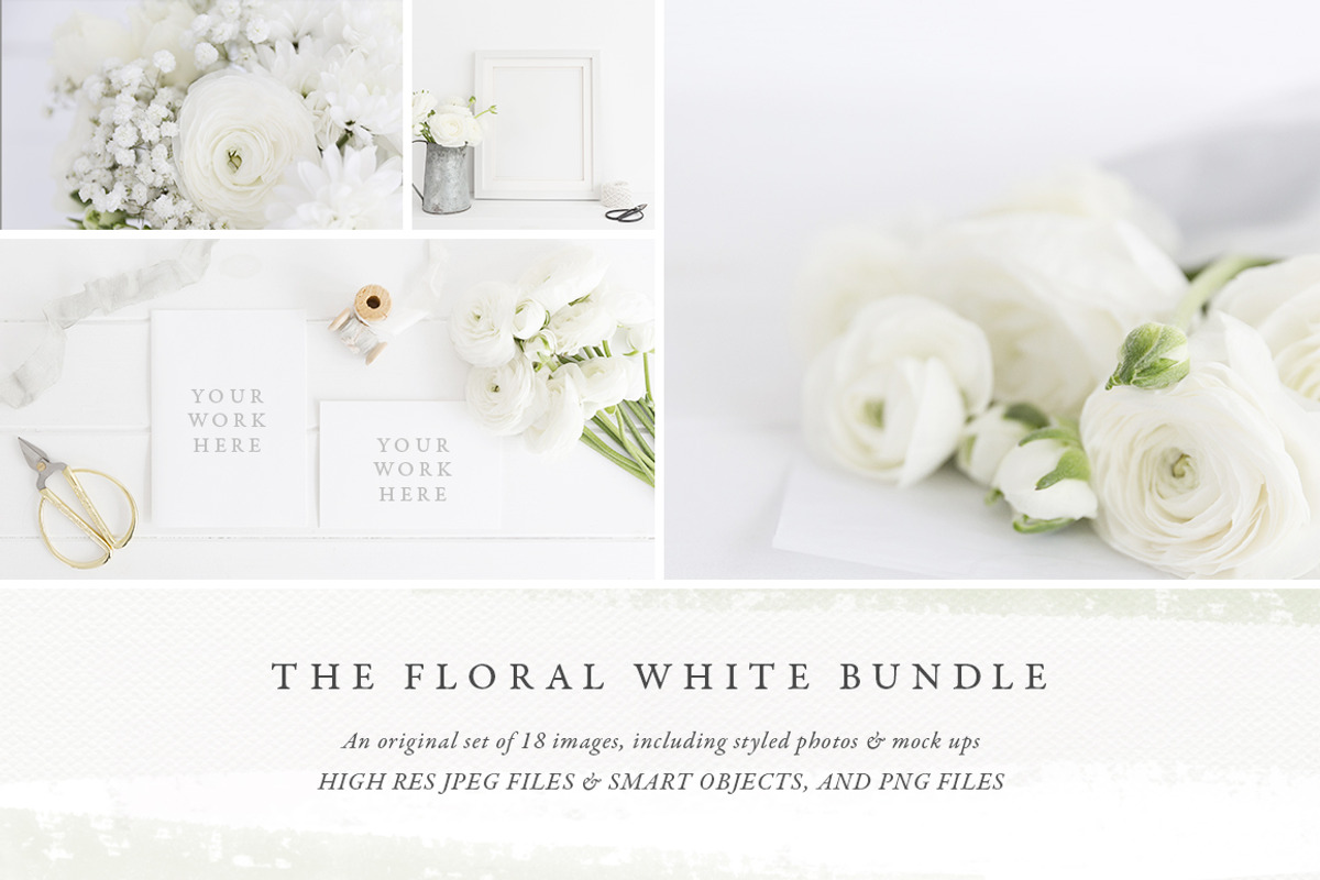The White Floral mockup bundle, a Product Mockup by White Hart Co. (Photo 1 of 5)