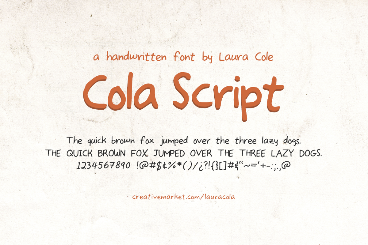 Cola Script, a Script Font by lauracola