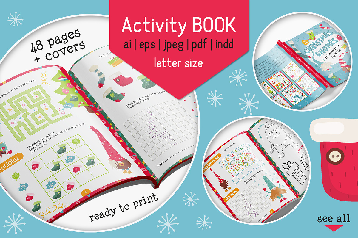 Christmas Activity & Coloring Book, an Education Illustration by Nursery Art (Photo 3 of 9)