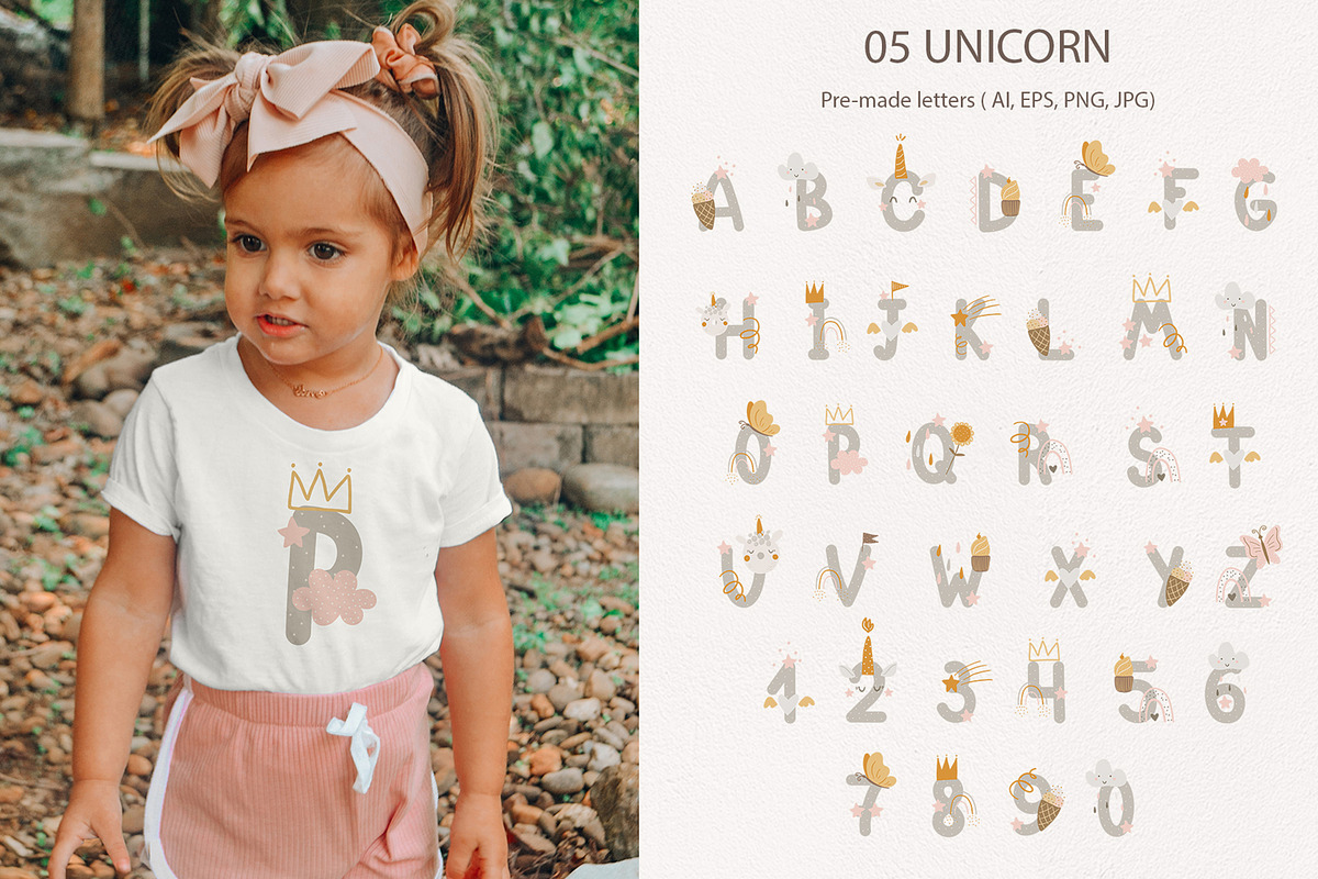 Kids name creator elements & letters, an Animal Illustration by polikarpovaart (Photo 11 of 13)