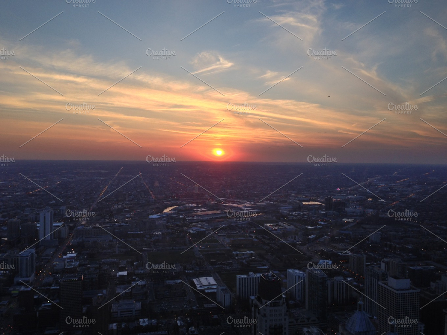 Chicago sunset containing chicago, sunset, and hancock building, an Architecture Photo by alchemyphoto