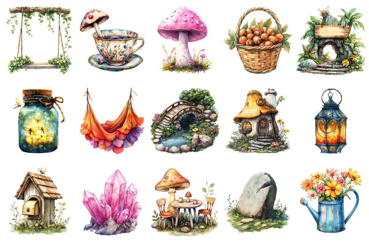 Fairy Garden Clipart, an Illustration by Daily.Designs (Photo 3 of 3)