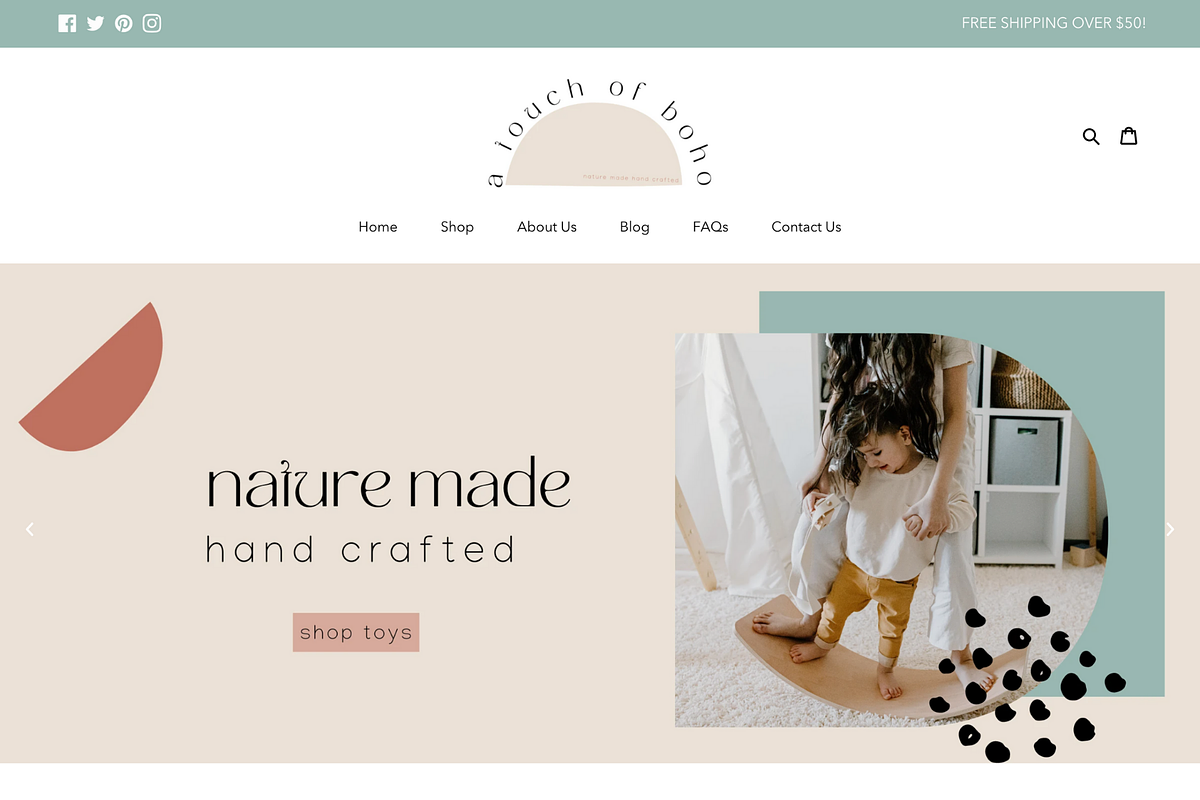 Easy Shopify Theme | Touch of Boho, a Shopify Template by Easy Website Themes (Photo 1 of 6)