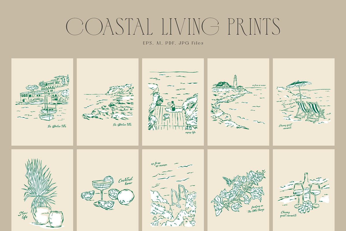 Mediterranean Vacation Print Posters, an Object Graphic by DesignThatMatters (Photo 11 of 13)
