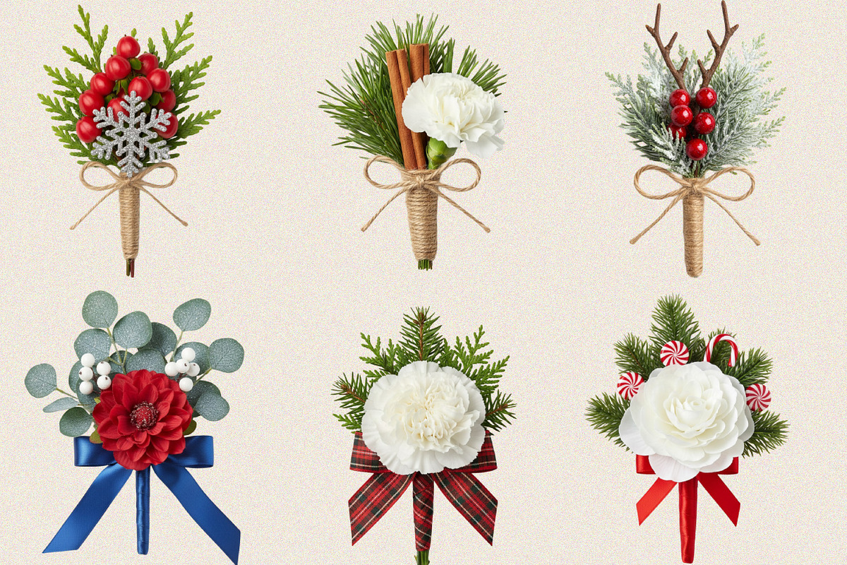 Christmas Boutonnieres Clip Art Bund, an Illustration by SVGArt (Photo 8 of 8)