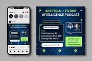 Artificial intelligence podcast, a Social Media Template by MightyDesign (Thumbnail 2 of 7)